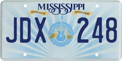 MS license plate JDX248