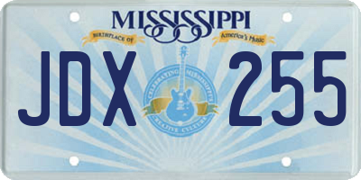MS license plate JDX255
