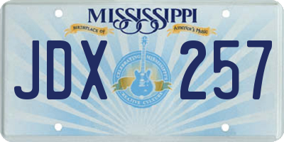 MS license plate JDX257