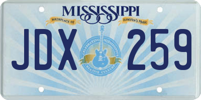 MS license plate JDX259