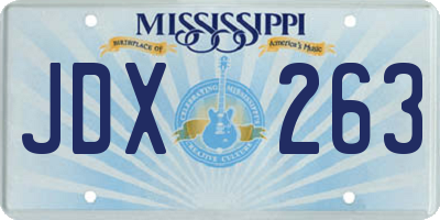 MS license plate JDX263