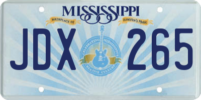 MS license plate JDX265