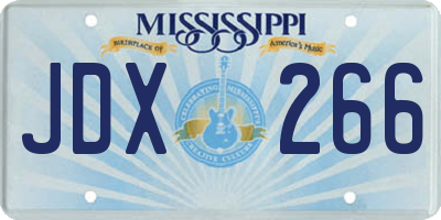 MS license plate JDX266