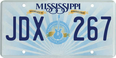 MS license plate JDX267