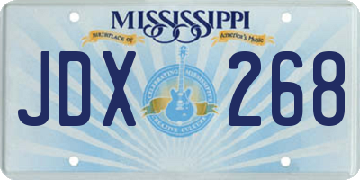 MS license plate JDX268