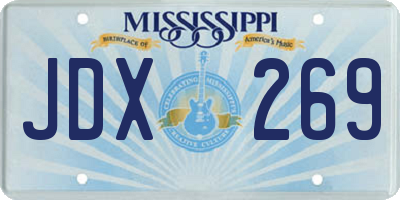 MS license plate JDX269