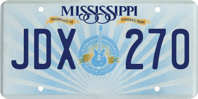 MS license plate JDX270
