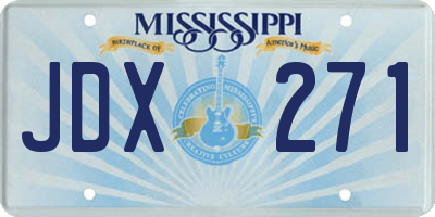MS license plate JDX271
