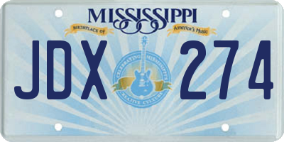 MS license plate JDX274