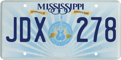 MS license plate JDX278