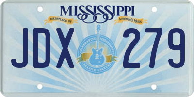 MS license plate JDX279