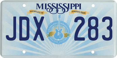 MS license plate JDX283