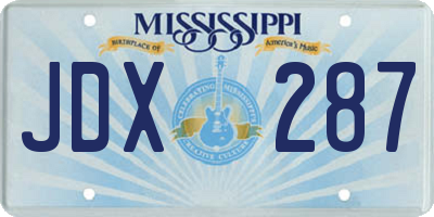 MS license plate JDX287