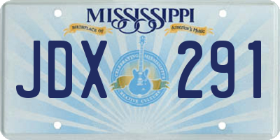 MS license plate JDX291