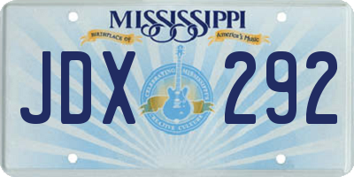MS license plate JDX292