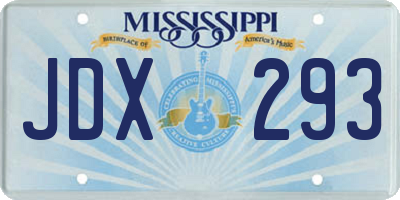MS license plate JDX293