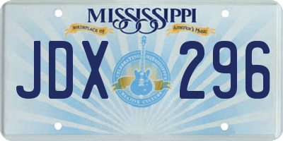 MS license plate JDX296