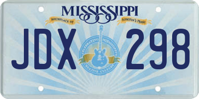 MS license plate JDX298