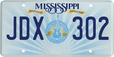 MS license plate JDX302