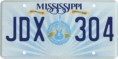 MS license plate JDX304