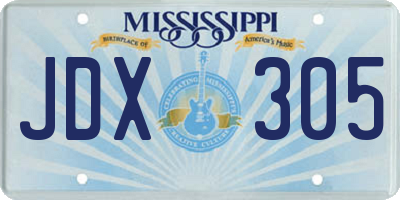 MS license plate JDX305