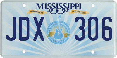 MS license plate JDX306