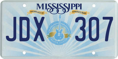MS license plate JDX307