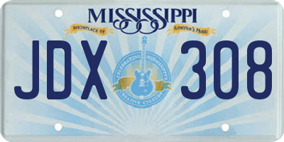 MS license plate JDX308