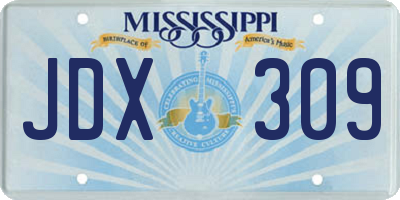 MS license plate JDX309