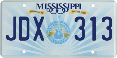 MS license plate JDX313