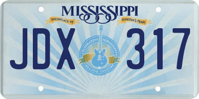 MS license plate JDX317