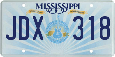 MS license plate JDX318