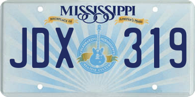 MS license plate JDX319