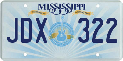 MS license plate JDX322