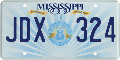MS license plate JDX324