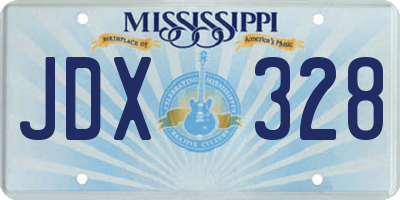 MS license plate JDX328
