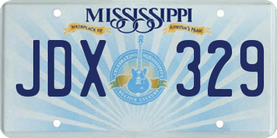 MS license plate JDX329