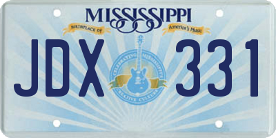 MS license plate JDX331