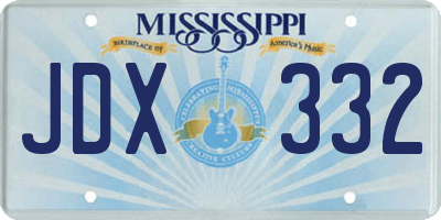 MS license plate JDX332