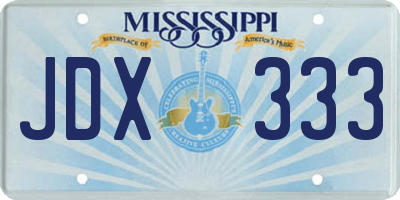 MS license plate JDX333
