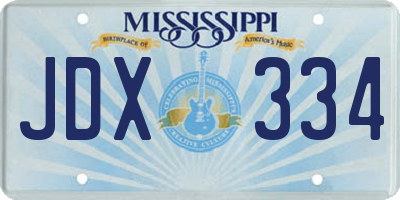 MS license plate JDX334