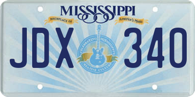 MS license plate JDX340