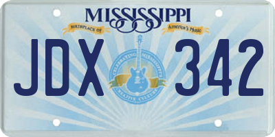 MS license plate JDX342
