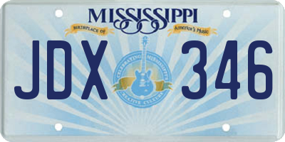 MS license plate JDX346