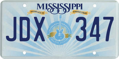 MS license plate JDX347