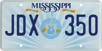 MS license plate JDX350
