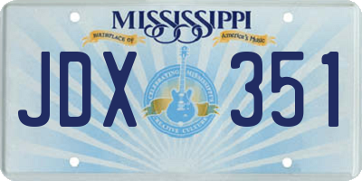 MS license plate JDX351