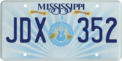 MS license plate JDX352