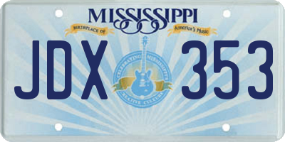 MS license plate JDX353