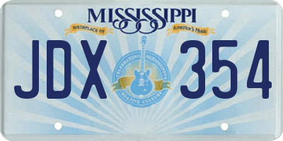 MS license plate JDX354